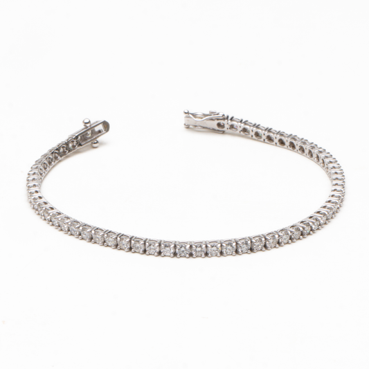 14K Gold 4-Prong Lab-Created Tennis Bracelet (3 CTW D-F VVS2)