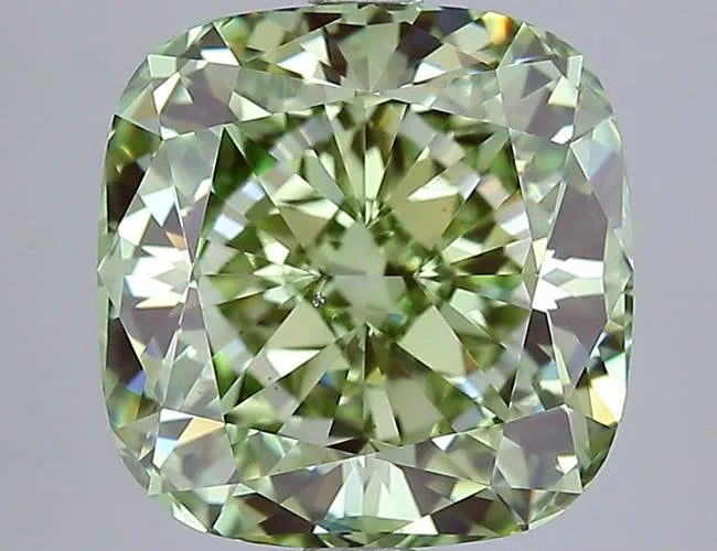 5.00ct Cushion modified Lab Grown Diamond (Colour Fancy Vivid Green, Clarity VS2, IGI Certified)