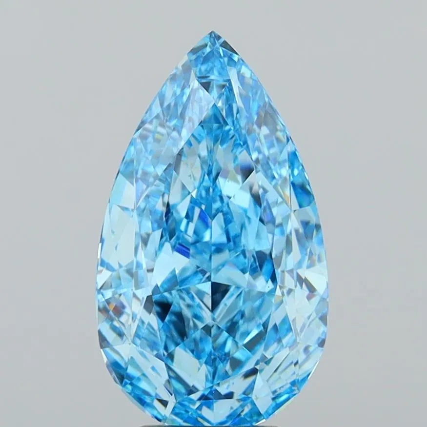 5.00ct Pear Lab Grown Diamond (Colour Fancy Vivid Blue, Clarity VS1, IGI Certified)
