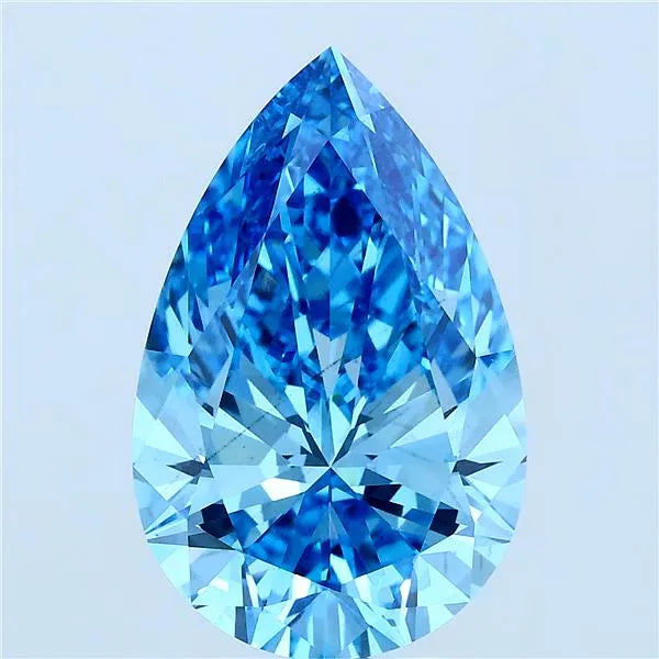 5.00ct Pear Lab Grown Diamond (Colour Fancy Vivid Blue, Clarity VS2, IGI Certified)