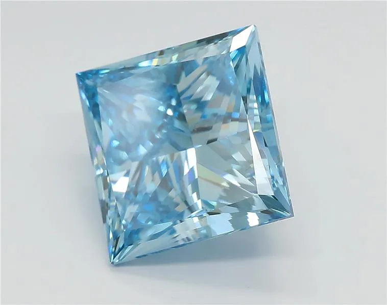 5.00ct Princess Lab Grown Diamond (Colour Fancy Vivid Blue, Clarity VS2, IGI Certified)