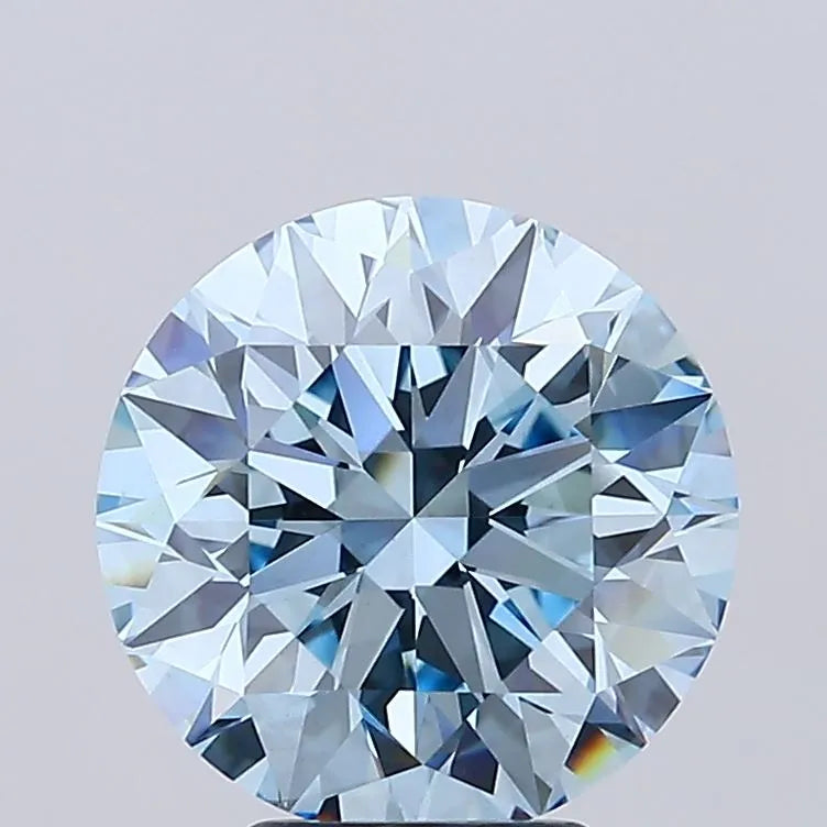 5.00ct Round Lab Grown Diamond (Colour Fancy Intense Blue, Clarity VS2, Cut EX, IGI Certified)
