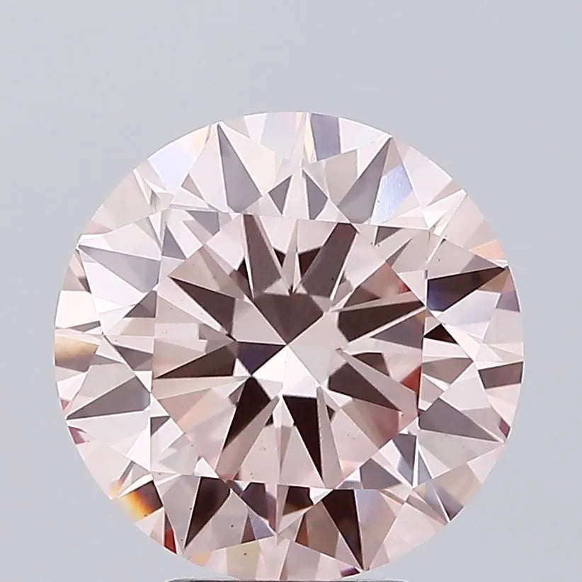 5.00ct Round Lab Grown Diamond (Colour Fancy Intense Brownish Pink, Clarity VS1, Cut EX, IGI Certified)