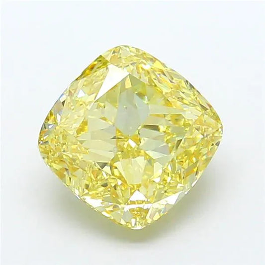 5.01ct Cushion modified Lab Grown Diamond (Colour Fancy Intense Yellow, Clarity VS1, IGI Certified)