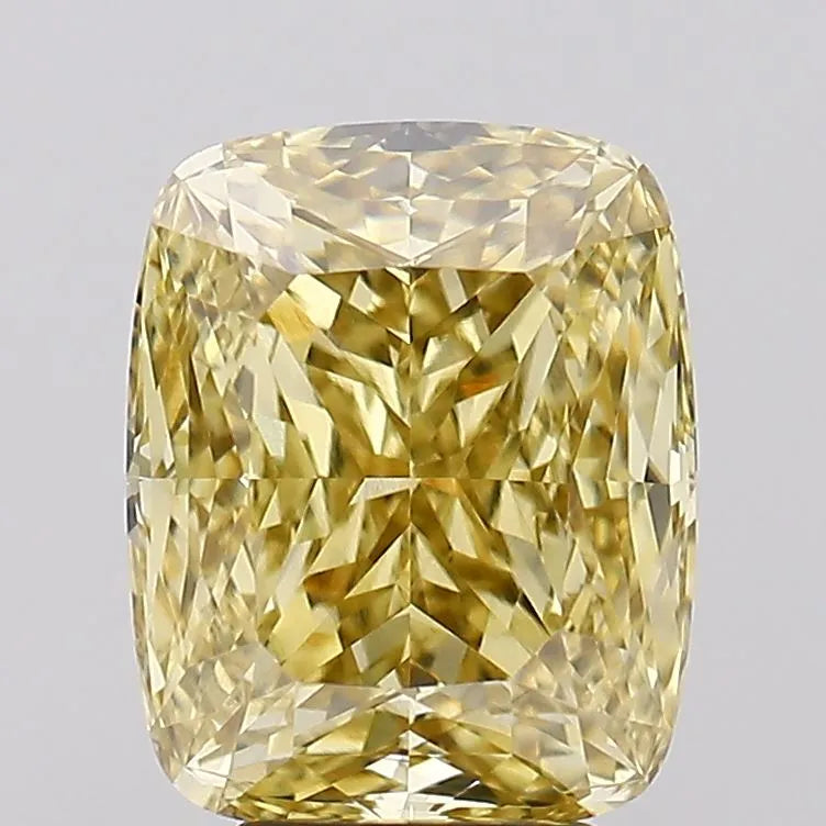 5.01ct Cushion modified Lab Grown Diamond (Colour Fancy Intense Yellow, Clarity VVS2, IGI Certified)