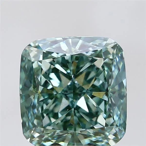 5.01ct Cushion modified Lab Grown Diamond (Colour Fancy Vivid Green, Clarity VS2, IGI Certified)