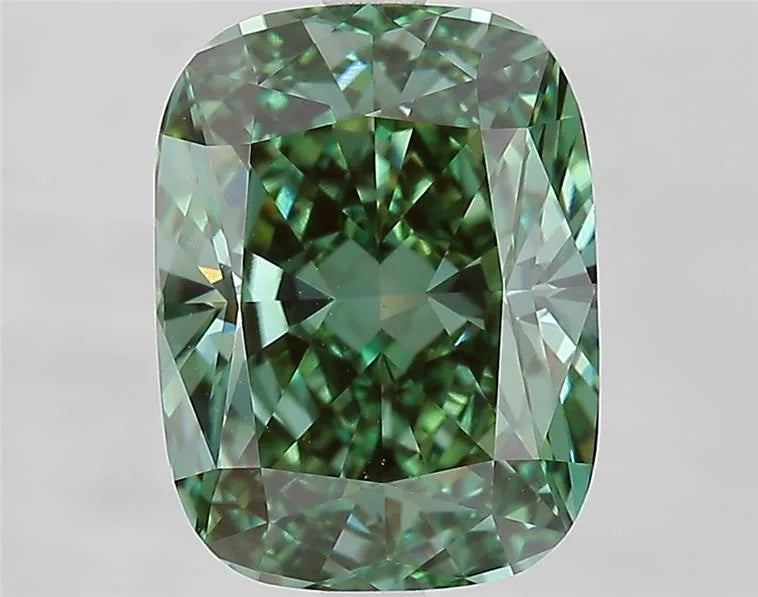 5.01ct Cushion modified Lab Grown Diamond (Colour Fancy Vivid Green, Clarity VVS2, IGI Certified)