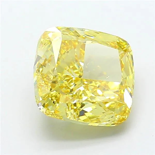 5.01ct Cushion modified Lab Grown Diamond (Colour Fancy Vivid Yellow, Clarity VS1, IGI Certified)