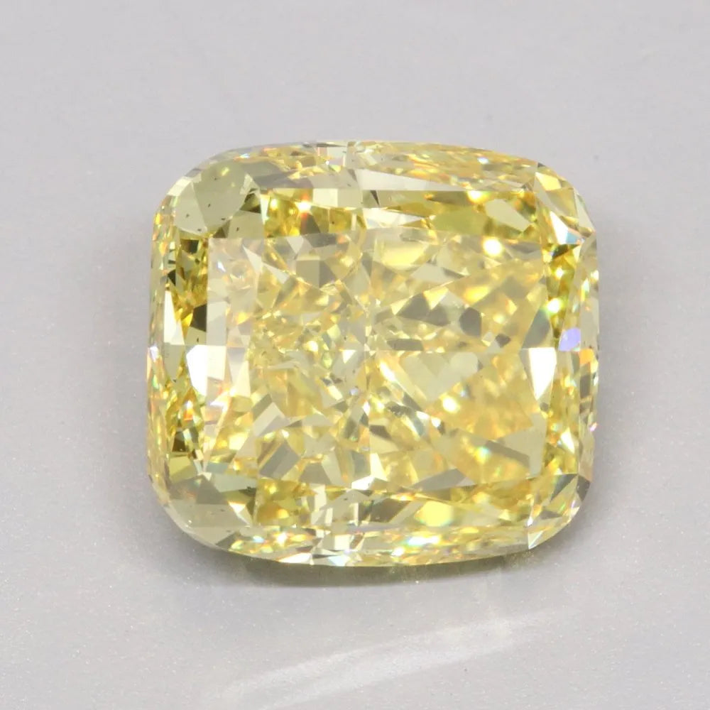 5.01ct Cushion modified Lab Grown Diamond (Colour Fancy Vivid Yellow, Clarity VS2, IGI Certified)