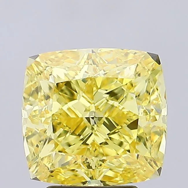 5.01ct Cushion modified Lab Grown Diamond (Colour Fancy Vivid Yellow, Clarity VVS2, IGI Certified)