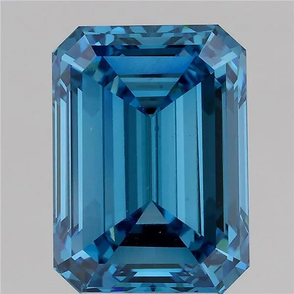 5.01ct Emerald Lab Grown Diamond (Colour Fancy Vivid Blue, Clarity VS1, IGI Certified)