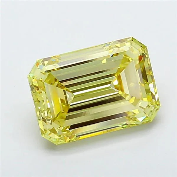 5.01ct Emerald Lab Grown Diamond (Colour Fancy Yellow, Clarity VS1, IGI Certified)