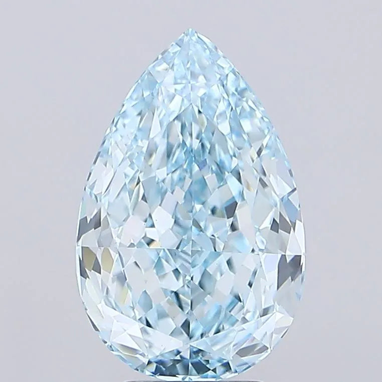 5.01ct Pear Lab Grown Diamond (Colour Fancy Vivid Blue, Clarity VS1, IGI Certified)