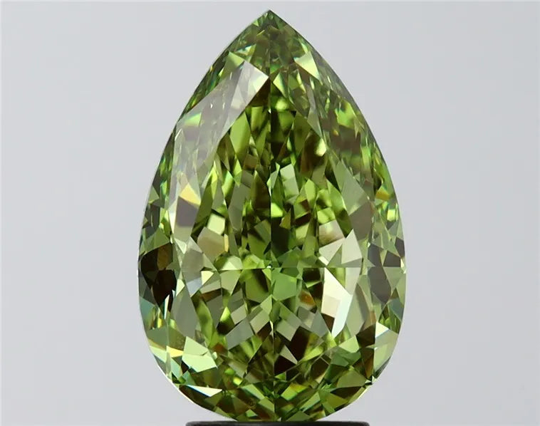 5.01ct Pear Lab Grown Diamond (Colour Fancy Vivid Green, Clarity VVS2, IGI Certified)