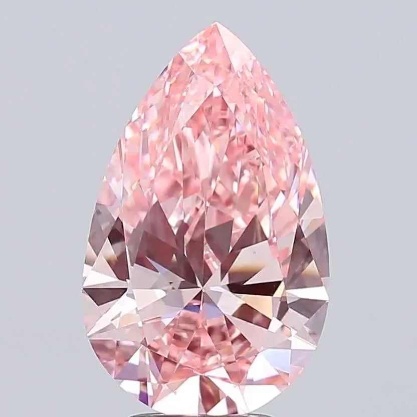 5.01ct Pear Lab Grown Diamond (Colour Fancy Vivid Pink, Clarity VVS2, IGI Certified)