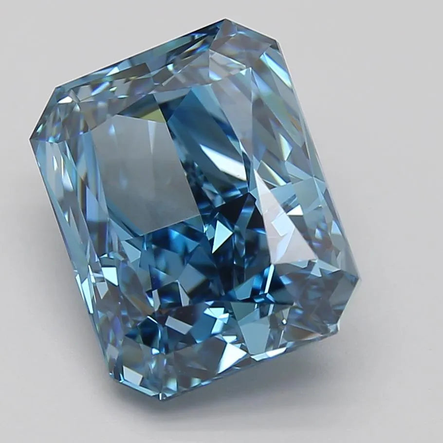 5.01ct Radiant Lab Grown Diamond (Colour Fancy Vivid Blue, Clarity VS1, Cut VG, IGI Certified)