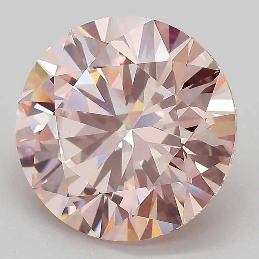 5.01ct Round Lab Grown Diamond (Colour Fancy Pink, Clarity VS1, Cut EX, IGI Certified)