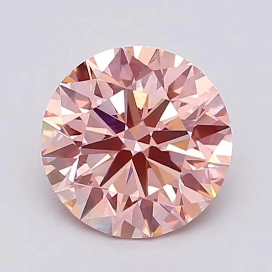 5.01ct Round Lab Grown Diamond (Colour Fancy Vivid Pink, Clarity VS2, Cut EX, IGI Certified)