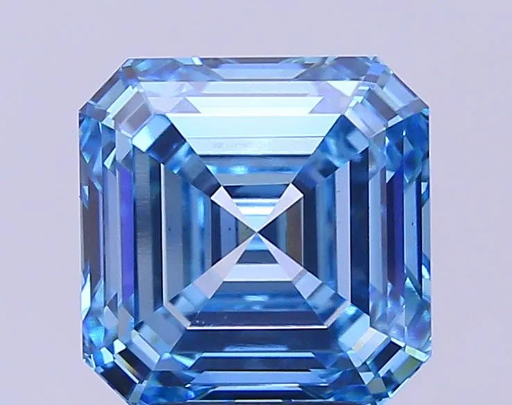 5.02ct Asscher Lab Grown Diamond (Colour Fancy Vivid Blue, Clarity VS1, IGI Certified)