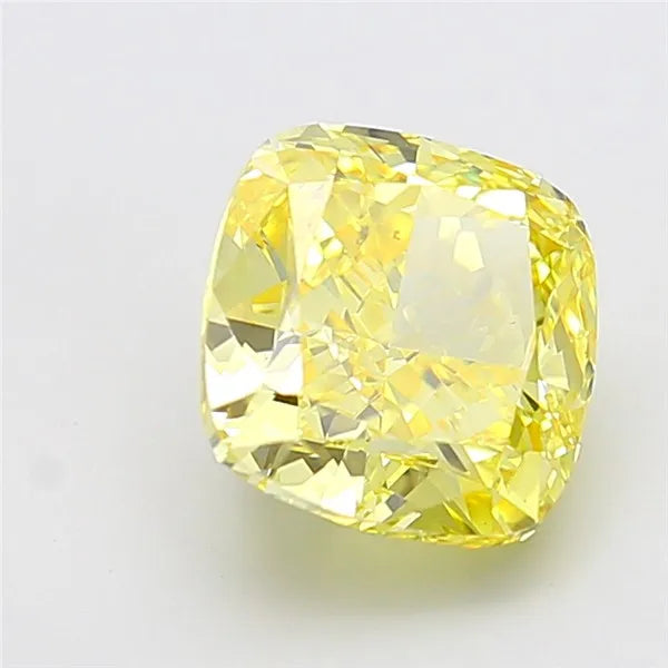5.02ct Cushion modified Lab Grown Diamond (Colour Fancy Vivid Yellow, Clarity VS1, IGI Certified)
