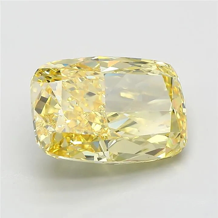 5.02ct Cushion modified Lab Grown Diamond (Colour Fancy Vivid Yellow, Clarity VS2, IGI Certified)