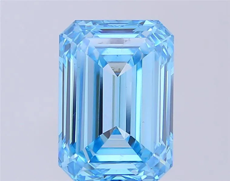 5.02ct Emerald Lab Grown Diamond (Colour Fancy Vivid Blue, Clarity VS1, IGI Certified)