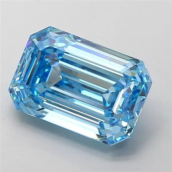 5.02ct Emerald Lab Grown Diamond (Colour Fancy Vivid Blue, Clarity VS1, IGI Certified)