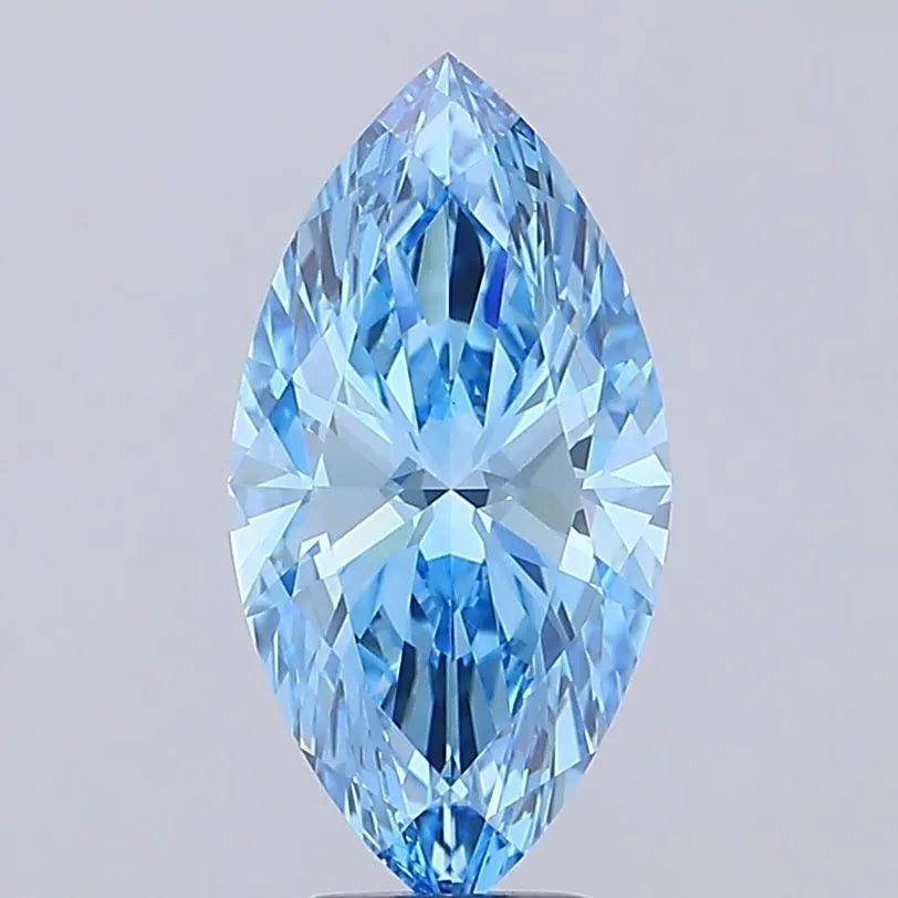 5.02ct Marquise Lab Grown Diamond (Colour Fancy Vivid Blue, Clarity VVS2, IGI Certified)