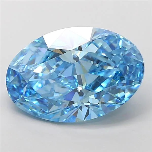5.02ct Oval Lab Grown Diamond (Colour Fancy Vivid Blue, Clarity VS2, IGI Certified)