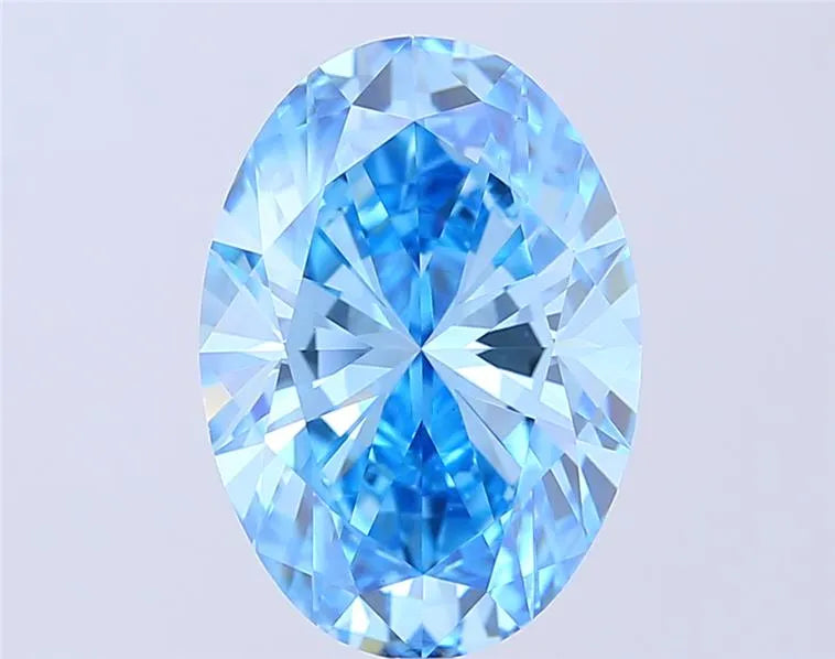 5.02ct Oval Lab Grown Diamond (Colour Fancy Vivid Blue, Clarity VVS2, IGI Certified)