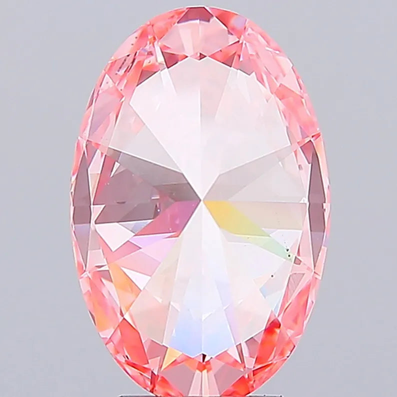 5.02ct Oval Lab Grown Diamond (Colour Fancy Vivid Pink, Clarity VS2, IGI Certified)