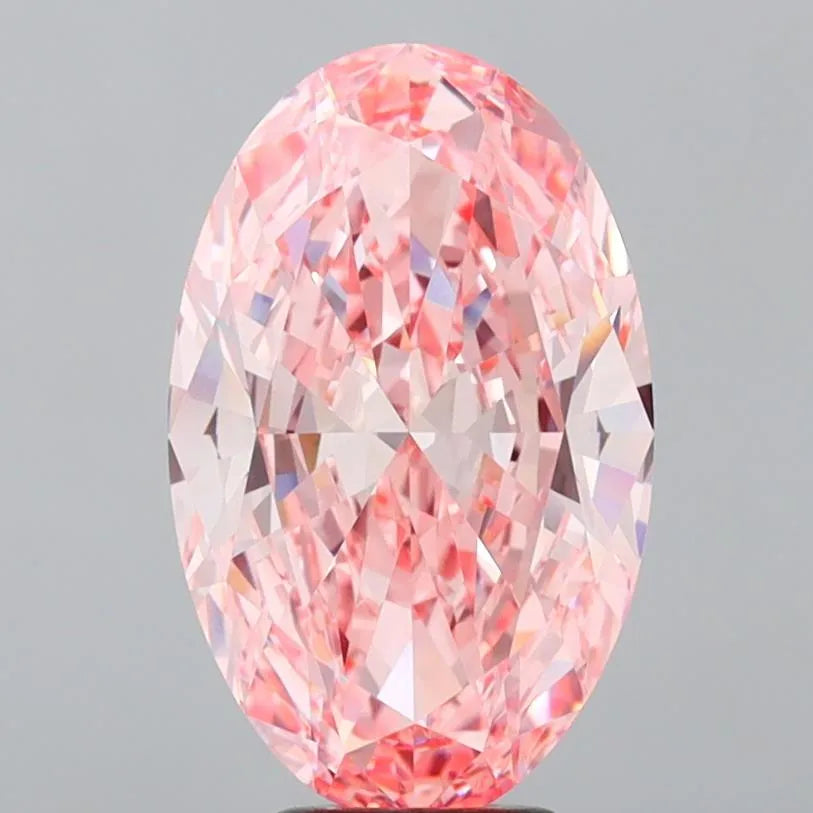 5.02ct Oval Lab Grown Diamond (Colour Fancy Vivid Pink, Clarity VVS2, IGI Certified)