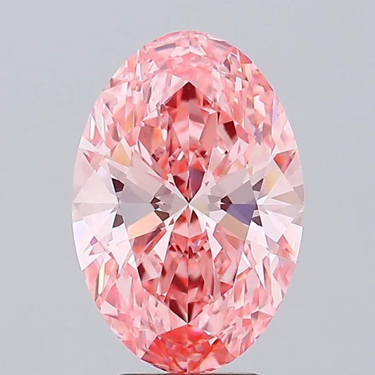 5.02ct Oval Lab Grown Diamond (Colour Fancy Vivid Pink, Clarity VVS2, IGI Certified)