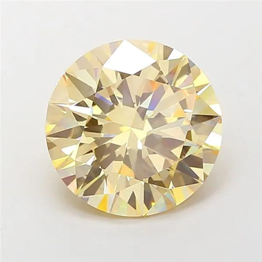 5.02ct Round Lab Grown Diamond (Colour Fancy Yellow, Clarity VVS2, Cut EX, IGI Certified)