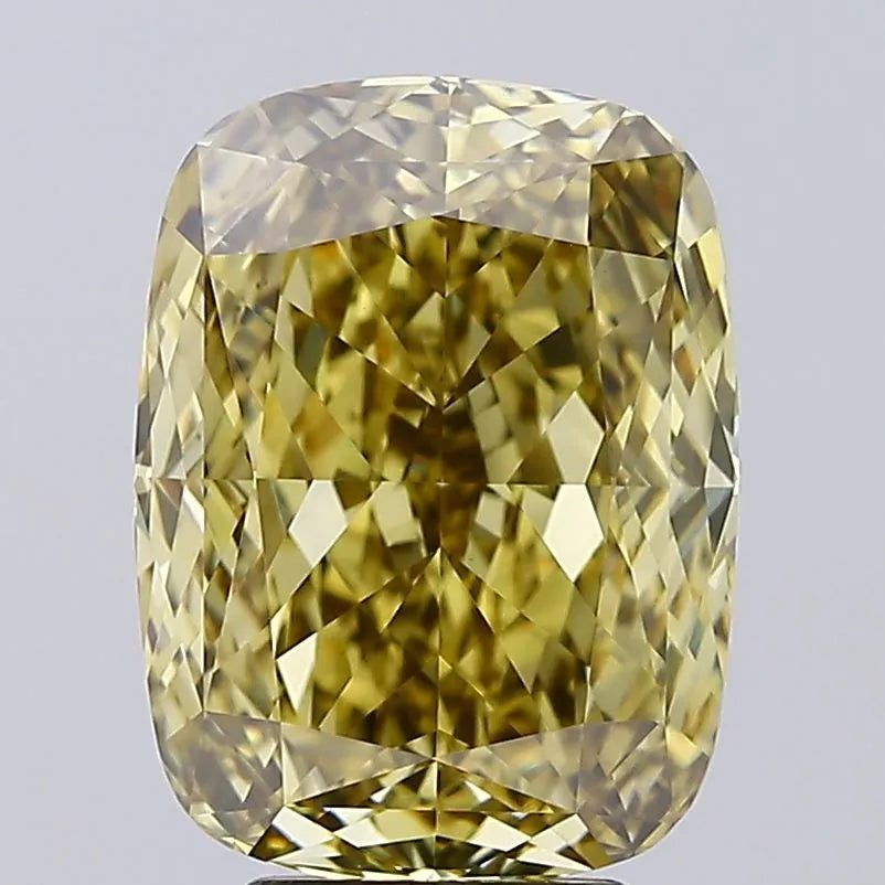 5.03ct Cushion modified Lab Grown Diamond (Colour Fancy Intense Gray Yellow, Clarity VVS2, IGI Certified)