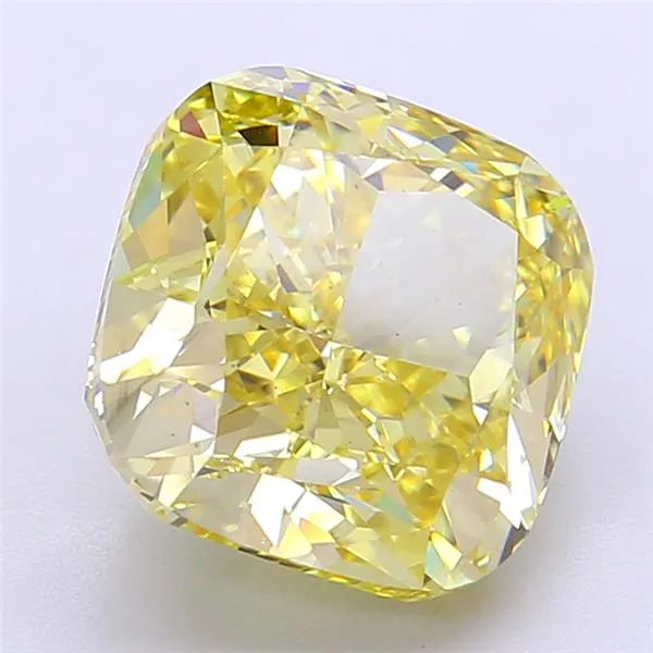 5.03ct Cushion modified Lab Grown Diamond (Colour Fancy Intense Yellow, Clarity VS2, IGI Certified)