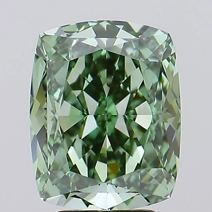 5.03ct Cushion modified Lab Grown Diamond (Colour Fancy Vivid Green, Clarity IF, IGI Certified)
