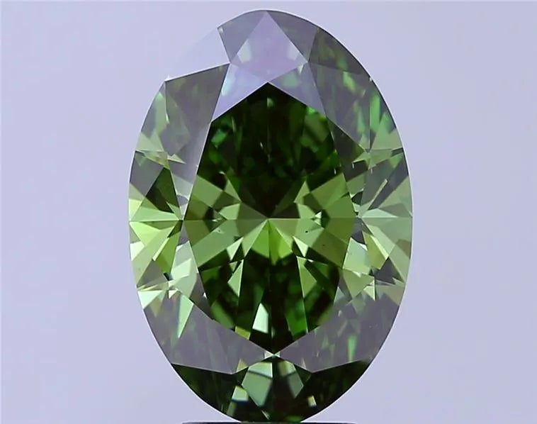 5.03ct Oval Lab Grown Diamond (Colour Fancy Vivid Green, Clarity VS2, IGI Certified)