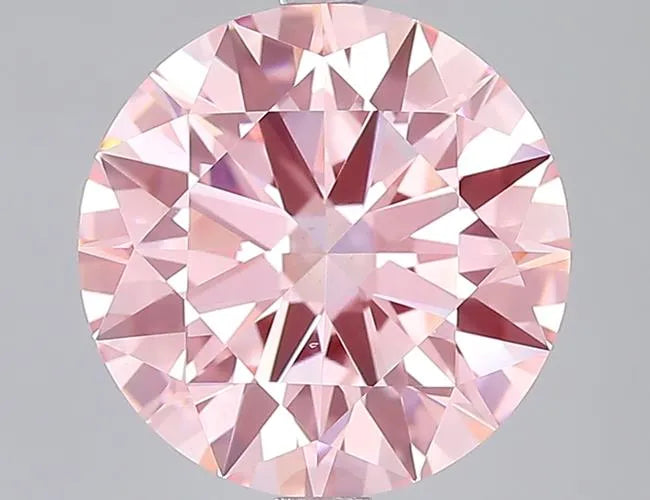 5.03ct Round Lab Grown Diamond (Colour Fancy Intense Pink, Clarity VS1, Cut ID, IGI Certified)