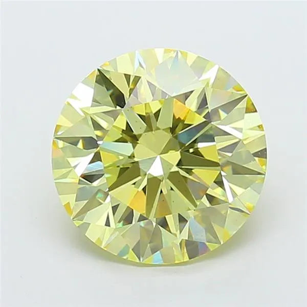 5.03ct Round Lab Grown Diamond (Colour Fancy Intense Yellow, Clarity VS2, Cut ID, IGI Certified)