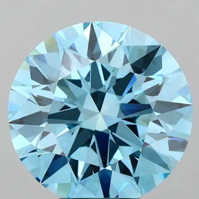 5.03ct Round Lab Grown Diamond (Colour Fancy Vivid Blue, Clarity VS1, Cut ID, IGI Certified)