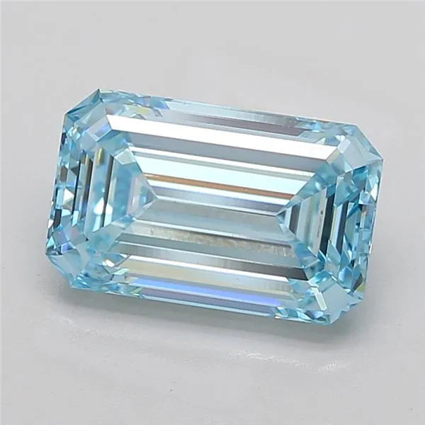 5.04ct Emerald Lab Grown Diamond (Colour Fancy Intense Blue, Clarity VS1, IGI Certified)