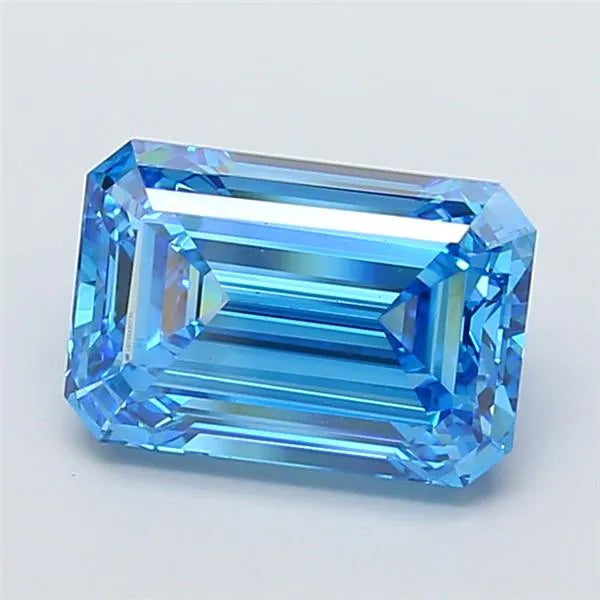 5.04ct Emerald Lab Grown Diamond (Colour Fancy Vivid Blue, Clarity VS1, IGI Certified)
