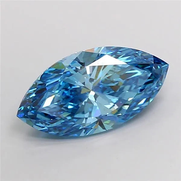 5.04ct Marquise Lab Grown Diamond (Colour Fancy Vivid Blue, Clarity VS1, IGI Certified)