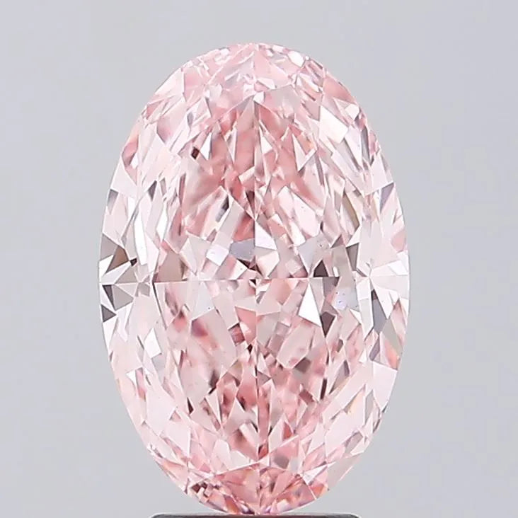 5.04ct Oval Lab Grown Diamond (Colour Fancy Vivid Pink, Clarity VS1, IGI Certified)