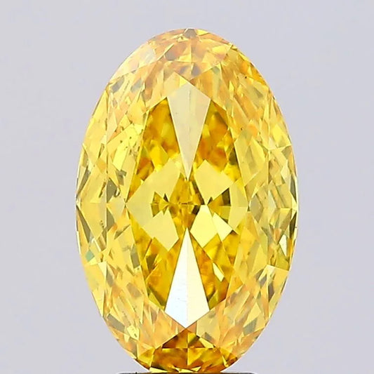 5.04ct Oval Lab Grown Diamond (Colour Fancy Vivid Yellow, Clarity VVS2, IGI Certified)