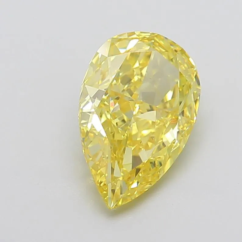 5.04ct Pear Lab Grown Diamond (Colour Fancy Vivid Yellow, Clarity VVS2, IGI Certified)