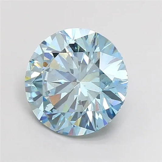 5.04ct Round Lab Grown Diamond (Colour Fancy Vivid Blue, Clarity SI1, Cut EX, IGI Certified)