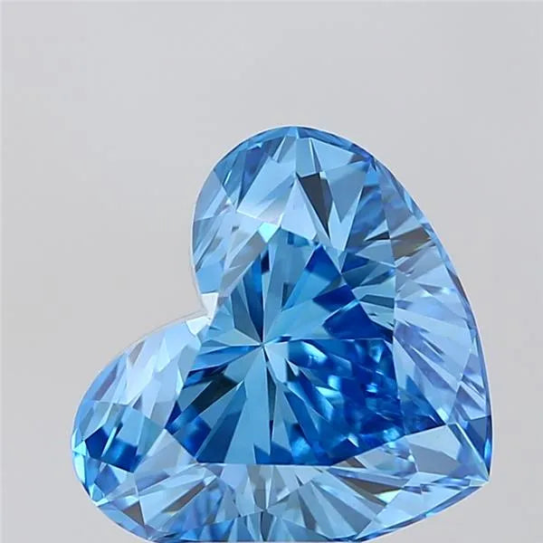 5.05ct Heart Lab Grown Diamond (Colour Fancy Vivid Blue, Clarity VVS2, IGI Certified)