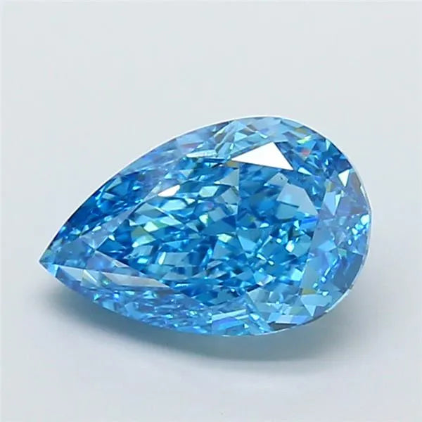 5.05ct Pear Lab Grown Diamond (Colour Fancy Vivid Blue, Clarity VS2, IGI Certified)